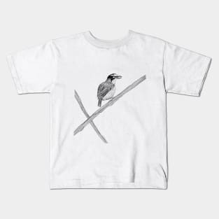 Slaty Capped bird illustration Kids T-Shirt